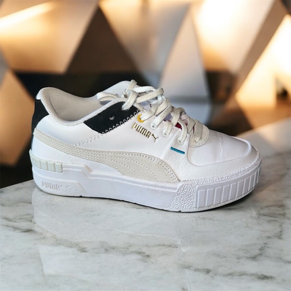 Puma White and Black Casual Sneakers - Picture 1 of 2